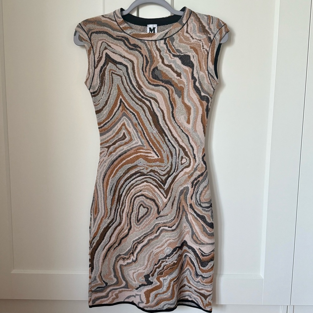 M by Missoni Swirl Pattern Mini Dress Metallics US 0